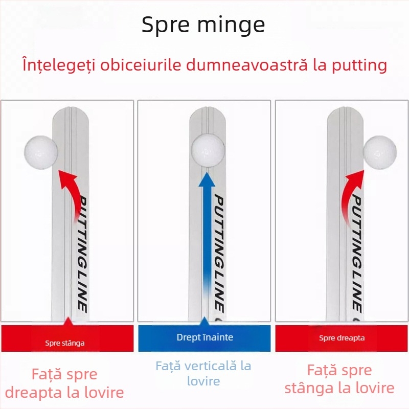 Noua riglă pentru putter de golf corectează traiectoria putterului, exercițiu din aliaj de aluminiu cu riglă de calibrare a putterului la scară.