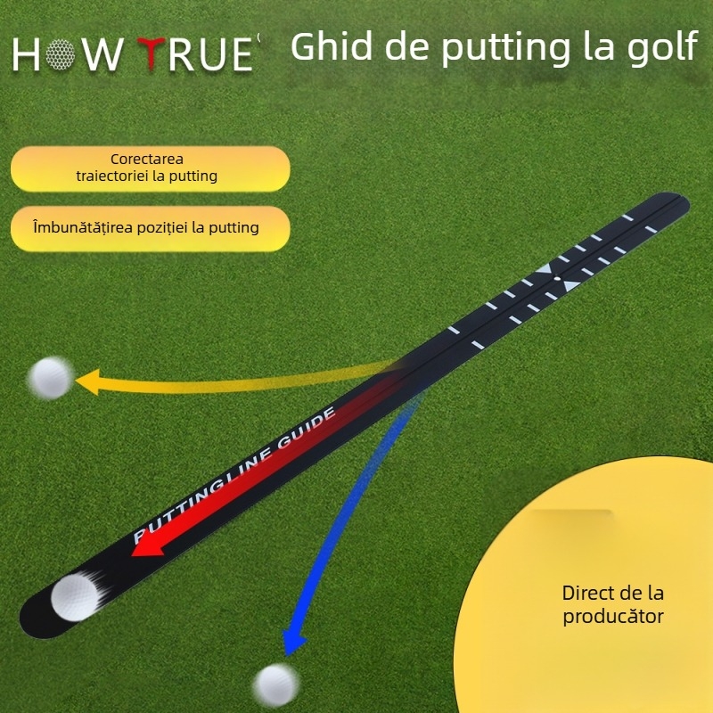 Noua riglă pentru putter de golf corectează traiectoria putterului, exercițiu din aliaj de aluminiu cu riglă de calibrare a putterului la scară.