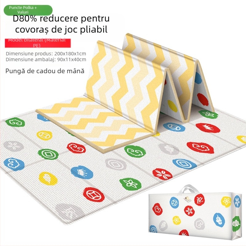 Covor pentru copii, o singură bucată, transport gratuit, șah zburător, pliabil, portabil, șah zburător, saltea de târâre, joc de șah pentru copii