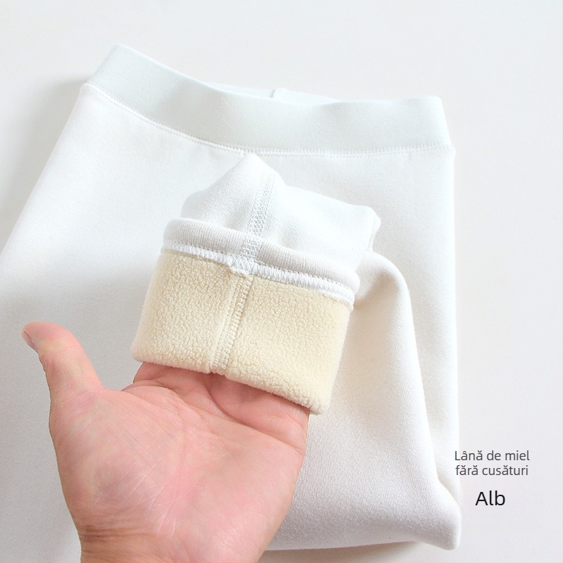 Colanți pentru fete, căptușiți cu fleece, pantaloni îngroșați pentru toamnă și iarnă, pantaloni strâmți pentru copii, pantaloni de iarnă fără oase, culoare solidă, pentru îmbrăcăminte exterioară