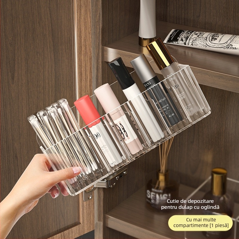 Oglindă dulap ușă spate agățat lanț depozitare raft mână lanț cercei legat rând cârlige anti-încurcare montat pe perete fără găurire suport pentru bijuterii