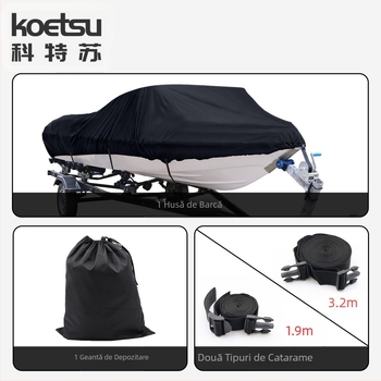 Husă de barcă Koetsu Carotsu, husă de praf pentru barcă cu motor, husă de protecție solară pentru barcă, husă de protecție din pânză Oxford 420D