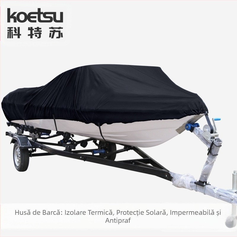 Husă de barcă Koetsu Carotsu, husă de praf pentru barcă cu motor, husă de protecție solară pentru barcă, husă de protecție din pânză Oxford 420D