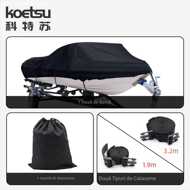 Husă de barcă Koetsu Carotsu, husă de praf pentru barcă cu motor, husă de protecție solară pentru barcă, husă de protecție din pânză Oxford 420D