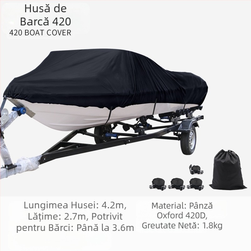 Husă de barcă Koetsu Carotsu, husă de praf pentru barcă cu motor, husă de protecție solară pentru barcă, husă de protecție din pânză Oxford 420D