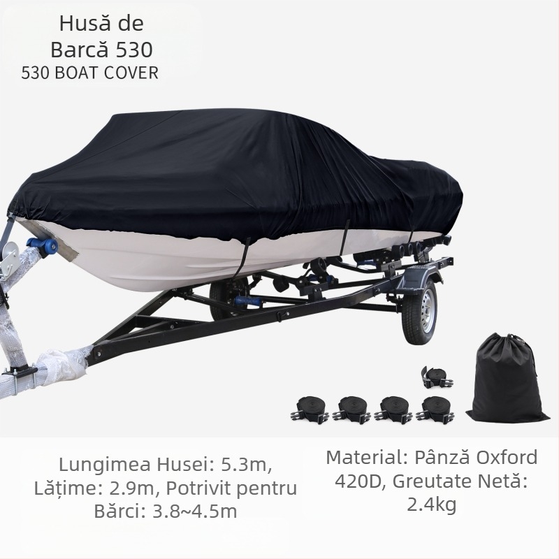Husă de barcă Koetsu Carotsu, husă de praf pentru barcă cu motor, husă de protecție solară pentru barcă, husă de protecție din pânză Oxford 420D