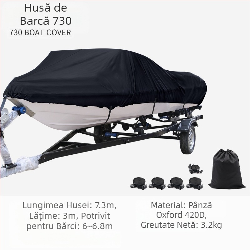Husă de barcă Koetsu Carotsu, husă de praf pentru barcă cu motor, husă de protecție solară pentru barcă, husă de protecție din pânză Oxford 420D