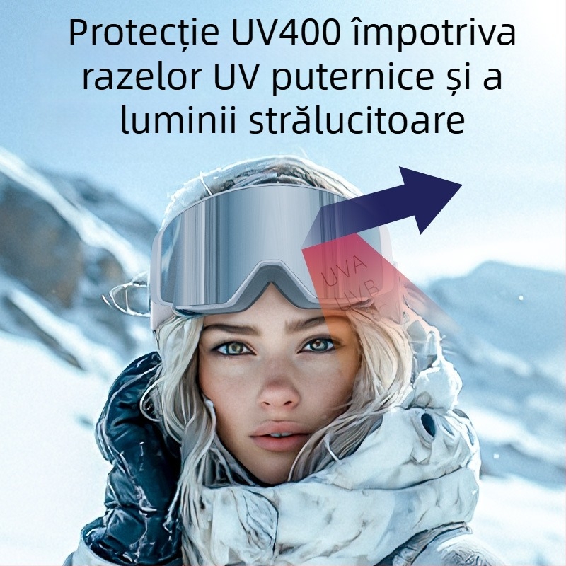 Ochelari de schi Flip-Up Kapvoe, anti-aburire, profesionali, pentru alpinism în aer liber, rezistenți la vânt, ochelari de zăpadă cu placă simplă și dublă
