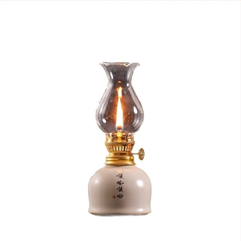 Lampă ceramică cu unt, cu model de lotus albastru și alb, lampă vintage cu kerosen, ornamente pentru ceremonia ceaiului, lampă de atmosferă pentru camera de ceai, Dropshipping transfrontalier