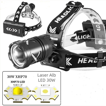 Star Warrior Transfrontalieră Nou Laser Alb cu Lumină Puternică Lanternă Telescopică cu Zoom de Tip C Încărcare P70 Lanternă Frontală