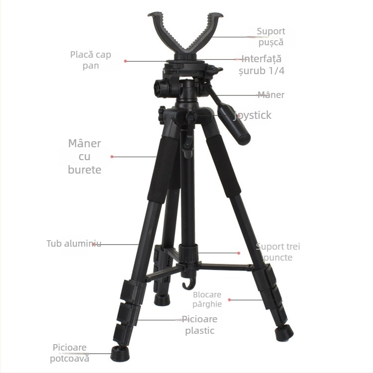Trepied din aliaj de aluminiu. Platformă de vânătoare de 5 m, suport telescopic Yuntai pentru observarea păsărilor în aer liber, pentru exerciții la podea