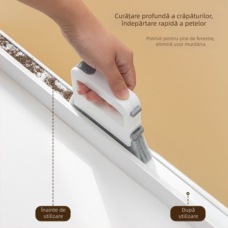 Perie de curățare a canelurilor ferestrelor patru în unu, instrument de curățare a canelurilor ferestrelor, perie de praf pentru cusături de podea, perie mică