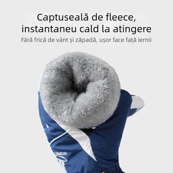 Mănuși de schi de iarnă pentru bărbați, rezistente la vânt, impermeabile, antiderapante, cu ecran tactil, căptușite cu fleece, calde, pentru alpinism și echitație, mănuși calde de iarnă