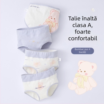 Lenjerie intimă pentru copii, triunghi, talie înaltă, bumbac, clasa A, bumbac, pantaloni scurți pentru fete de 6-12 ani, fără clipsuri, en-gros