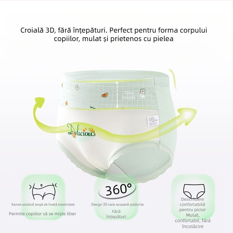 Lenjerie intimă pentru copii, triunghi, talie înaltă, bumbac, clasa A, bumbac, pantaloni scurți pentru fete de 6-12 ani, fără clipsuri, en-gros