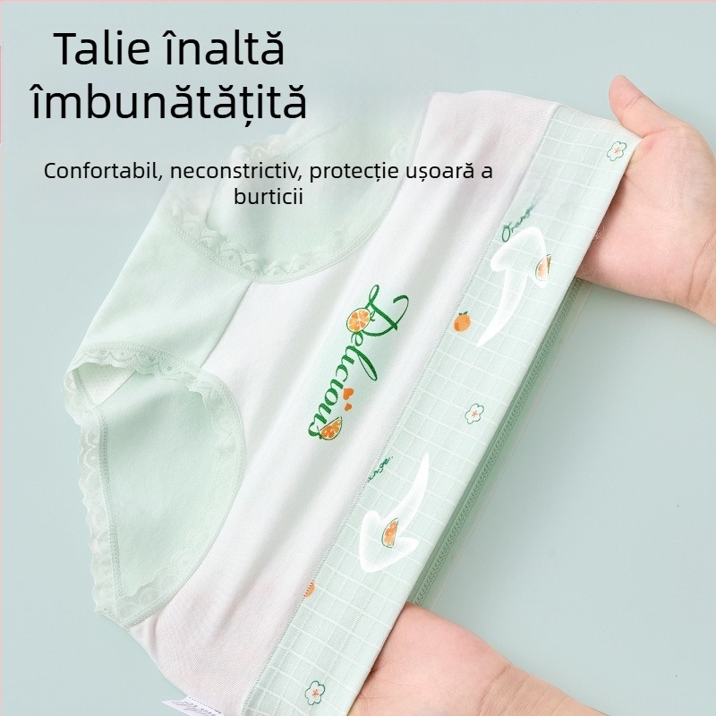Lenjerie intimă pentru copii, triunghi, talie înaltă, bumbac, clasa A, bumbac, pantaloni scurți pentru fete de 6-12 ani, fără clipsuri, en-gros