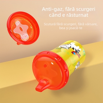 En-gros, cană dreaptă 260ml, cu imprimeu animal în patru culori, cană de băut pentru bebeluși, cană de băut cu cioc de rață, export cană de apă pentru copii