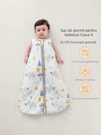 Produse transfrontaliere CPC de primăvară și toamnă pentru nou-născuți, pilotă rezistentă la lovituri, din bumbac pur, vestă pentru copii, clasa A, sac de dormit pentru bebeluși