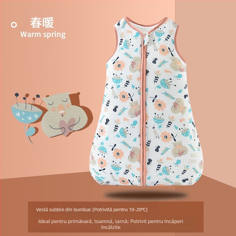 Produse transfrontaliere CPC de primăvară și toamnă pentru nou-născuți, pilotă rezistentă la lovituri, din bumbac pur, vestă pentru copii, clasa A, sac de dormit pentru bebeluși