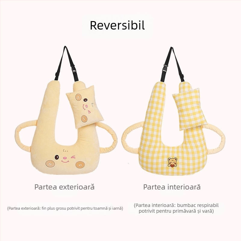 Tetiera auto cu desene animate pentru copii, pernă de gât cu artefact pentru dormit pe distanțe lungi, pernă universală pentru dormit, patru anotimpuri