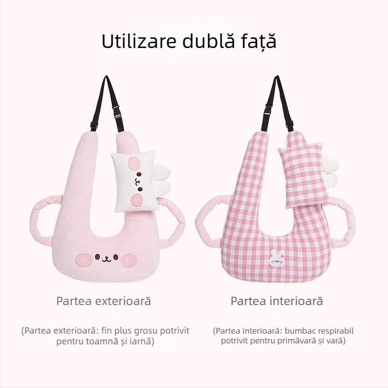 Tetiera auto cu desene animate pentru copii, pernă de gât cu artefact pentru dormit pe distanțe lungi, pernă universală pentru dormit, patru anotimpuri