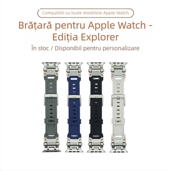 Potrivit pentru curea Apple Watch, cataramă din titan, silicon Explorer, curea pentru ceas Apple S10, iWatch Ultra