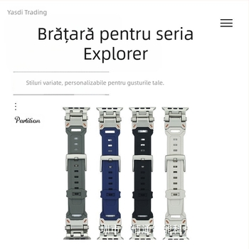 Potrivit pentru curea Apple Watch, cataramă din titan, silicon Explorer, curea pentru ceas Apple S10, iWatch Ultra