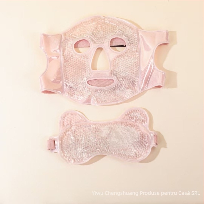 Mască de compresă cu gheață, compresă rece, mască pentru ochi, pungă de gheață, mască facială, recuperare postoperatorie, compresă caldă, mască de față completă din bumbac răcoritoare