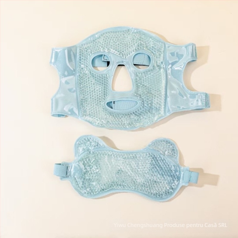 Mască de compresă cu gheață, compresă rece, mască pentru ochi, pungă de gheață, mască facială, recuperare postoperatorie, compresă caldă, mască de față completă din bumbac răcoritoare