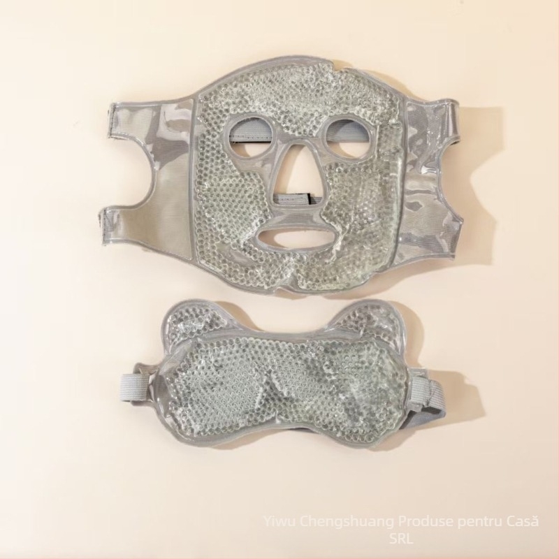 Mască de compresă cu gheață, compresă rece, mască pentru ochi, pungă de gheață, mască facială, recuperare postoperatorie, compresă caldă, mască de față completă din bumbac răcoritoare