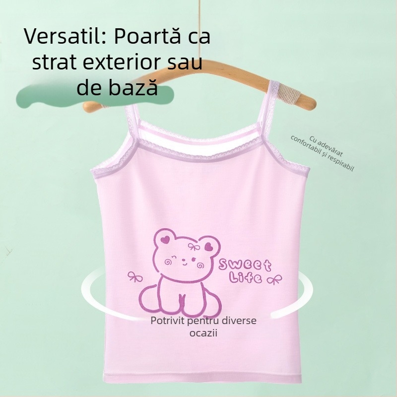 Fete vestă vară subțire copii bottoming interior îmbrăcăminte dezvoltare modal fără mâneci top bebeluși copii mari îmbrăcăminte exterioară