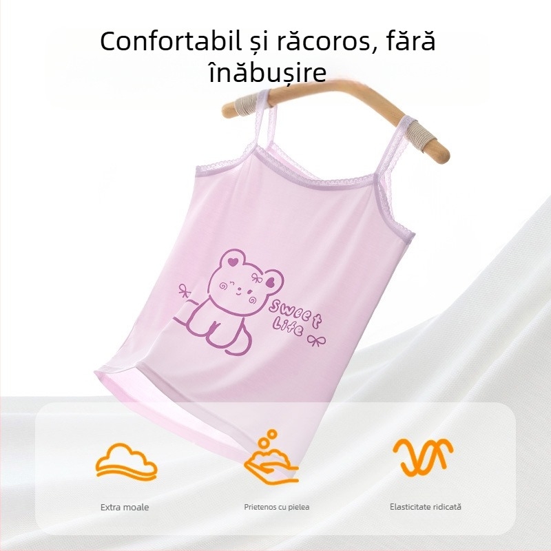Fete vestă vară subțire copii bottoming interior îmbrăcăminte dezvoltare modal fără mâneci top bebeluși copii mari îmbrăcăminte exterioară