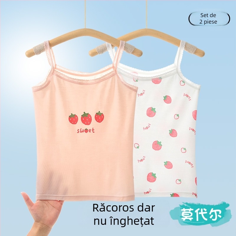 Fete vestă vară subțire copii bottoming interior îmbrăcăminte dezvoltare modal fără mâneci top bebeluși copii mari îmbrăcăminte exterioară