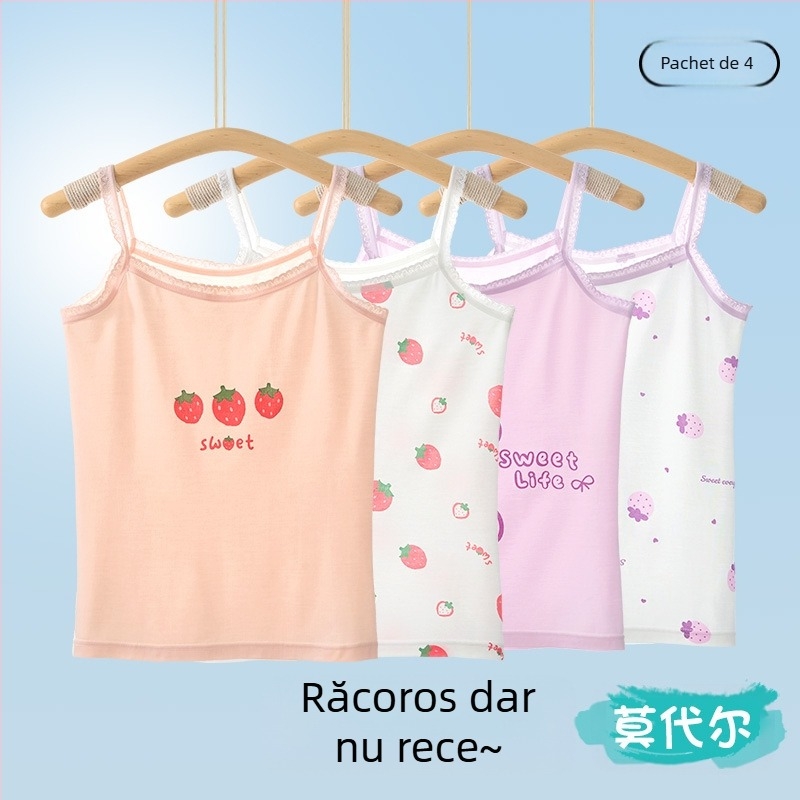 Fete vestă vară subțire copii bottoming interior îmbrăcăminte dezvoltare modal fără mâneci top bebeluși copii mari îmbrăcăminte exterioară