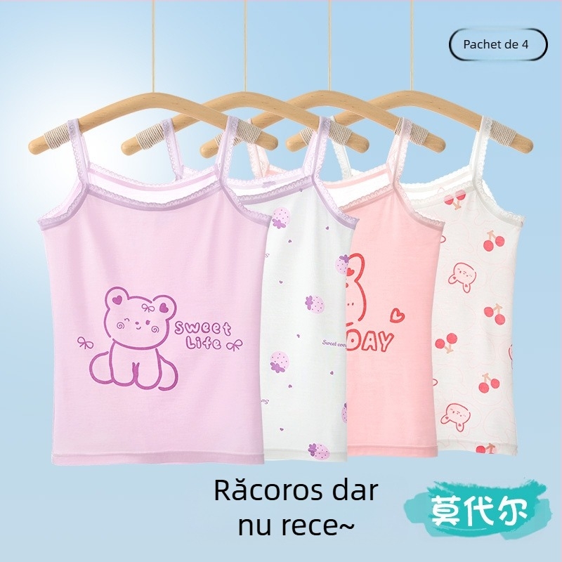 Fete vestă vară subțire copii bottoming interior îmbrăcăminte dezvoltare modal fără mâneci top bebeluși copii mari îmbrăcăminte exterioară