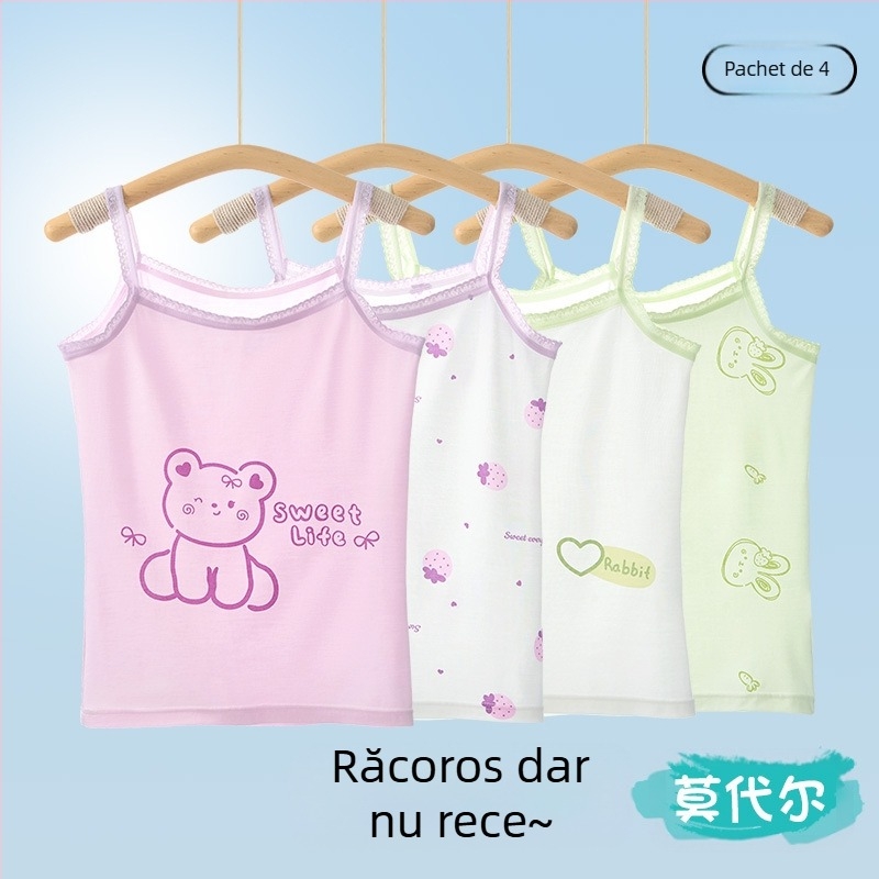 Fete vestă vară subțire copii bottoming interior îmbrăcăminte dezvoltare modal fără mâneci top bebeluși copii mari îmbrăcăminte exterioară