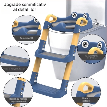 Scară pentru toaletă pentru copii, artefact auxiliar pentru toaletă pentru băieți și fete, toaletă reglabilă în trepte pentru copii