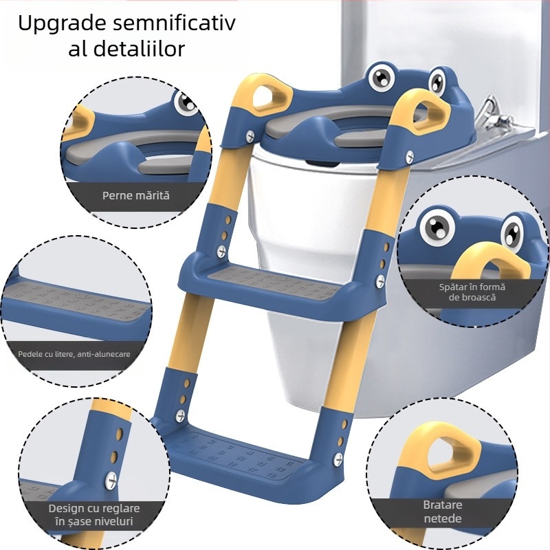 Scară pentru toaletă pentru copii, artefact auxiliar pentru toaletă pentru băieți și fete, toaletă reglabilă în trepte pentru copii