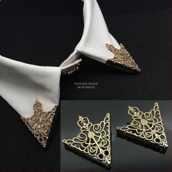 Elegant stil coreean retro metalic gol pentru bărbați și femei, cataramă de guler pentru cămașă, clemă pentru gulerul rochiei, pin pentru gulerul cămașă, cataramă pentru gulerul cămașă