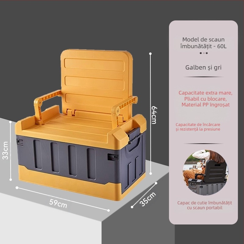 Cutie de depozitare auto portbagaj auto camping în aer liber pliabilă cutie de depozitare consumabile esențiale în mașină produs fierbinte transfrontalier