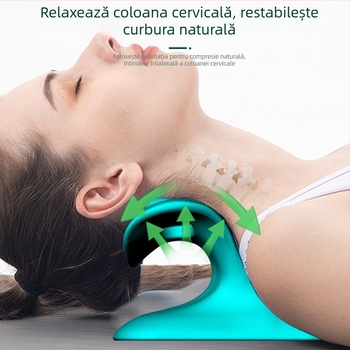 Pernă de masaj pentru coloana cervicală, pernă de acupresiune, sac de tracțiune Fugui, aparat ortopedic, dragă pentru gâtul coloanei vertebrale, masaj pentru cap, umeri și gât