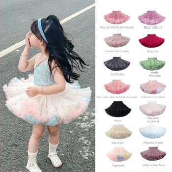 Fustă TUTU pentru copii de înaltă calitate, 2 generații, cu talie largă, tip prințesă, cu burete, comerț exterior transfrontalier, o generație de păr