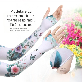 Mâneci de protecție solară pentru grădinărit, pentru femei, grădină, plantare de flori, parasolar, răcoros, în aer liber, călărie, mătase de gheață, protecție solară, mâneci de gheață, en-gros