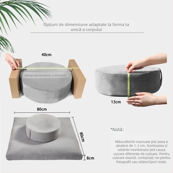 Pernă de yoga cu umplutură de coji de hrișcă Pernă de meditație Zen pentru începători Pernă de postură de yoga Pernă pentru femei însărcinate