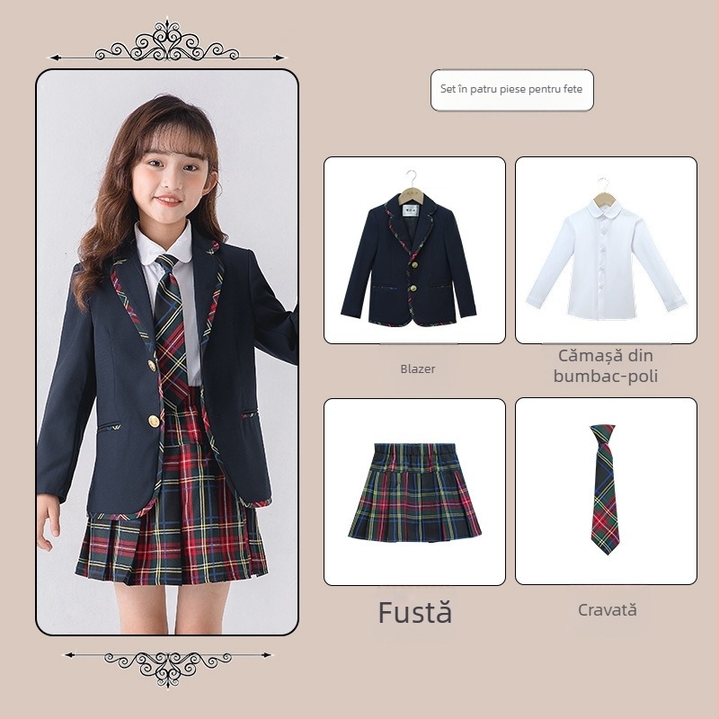 Haine de grădină pentru grădiniță, haine de clasă, haine de primăvară și de toamnă, costum de uniformă școlară de iarnă pentru copii pentru elevii de școală primară, costum de rochie de toamnă și de iarnă pentru copii