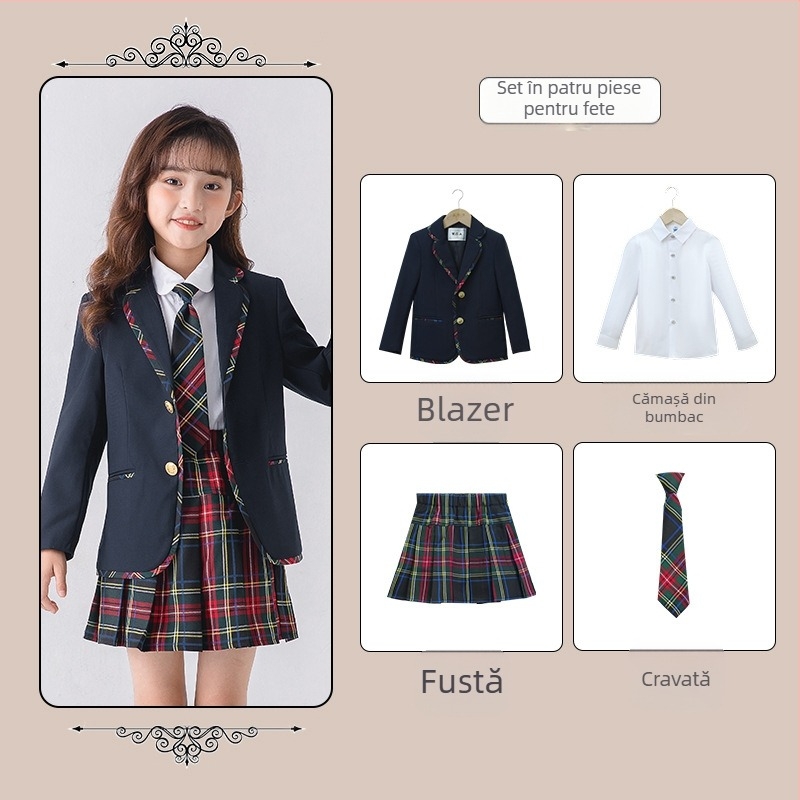 Haine de grădină pentru grădiniță, haine de clasă, haine de primăvară și de toamnă, costum de uniformă școlară de iarnă pentru copii pentru elevii de școală primară, costum de rochie de toamnă și de iarnă pentru copii