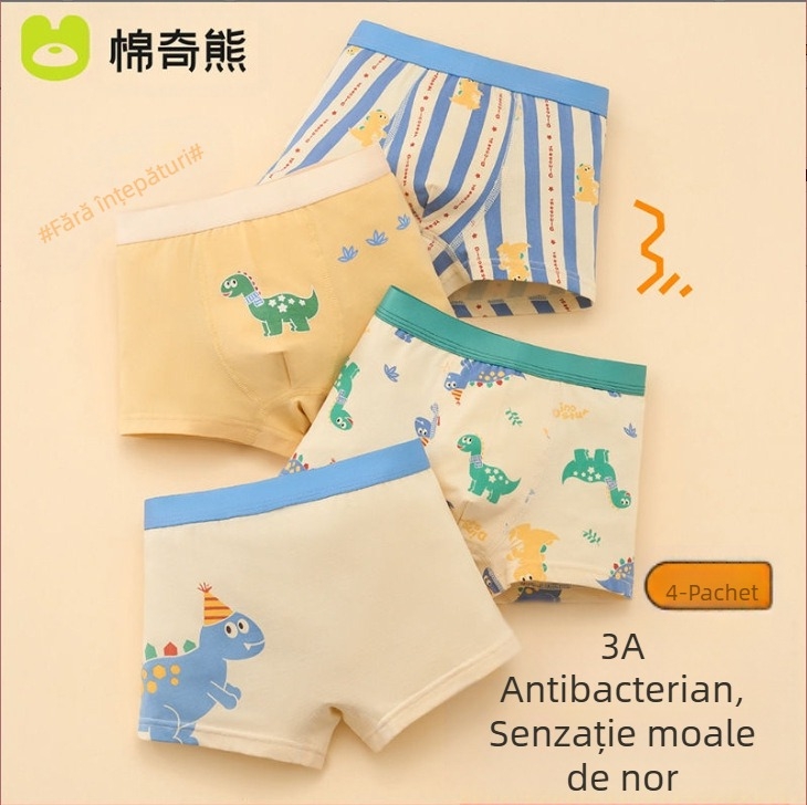Lenjerie intimă pentru băieți, boxeri din bumbac A-Cotton pentru copii, fără fese pentru bebeluși, boxeri pentru copii mari, antibacterieni