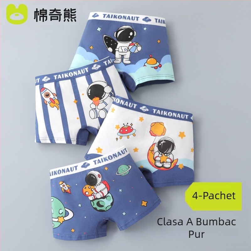 Lenjerie intimă pentru băieți, boxeri din bumbac A-Cotton pentru copii, fără fese pentru bebeluși, boxeri pentru copii mari, antibacterieni