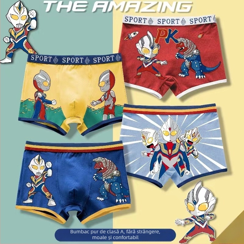Lenjerie intimă din bumbac pentru băieți, boxeri, pantaloni scurți, desene animate, respirabil, lenjerie intimă pentru copii, boxeri pentru studenți