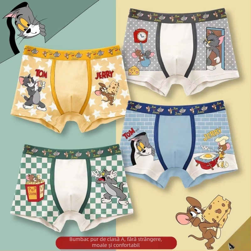 Lenjerie intimă din bumbac pentru băieți, boxeri, pantaloni scurți, desene animate, respirabil, lenjerie intimă pentru copii, boxeri pentru studenți